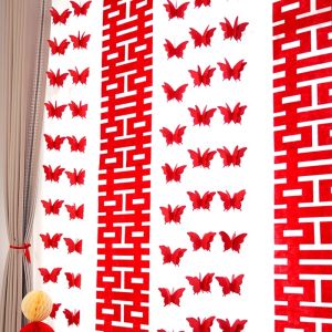 Wedding Tie Bench Wedding Stickers Curtain Pendant Wedding Room Layout Suit New House Bedroom Decorative Three-Dimensional Butterfly Latte Art