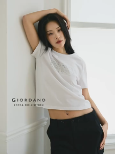 [Online Exclusive - Korea Collection]Giordano Women 100% Cotton Letter Print Short Sleeve T-shirt