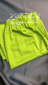 Paket Bundle 2 Pcs Celana Panjang Kulot Anak Perempuan Rayon Twill Polos Usia 8-17 Tahun Bahan Rayon Twill Polos Mix Warna/Pinggang Karet/Tali Serut/Random Warna/Celana Semi Rok/Bawahan Anak Perempuan