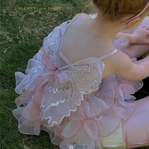 Princess Mermaid Tail Bikini Swimming Suit for Girls Bubble Home Childrens Swimming Set Fashionable Beachwear Polyester Fiber