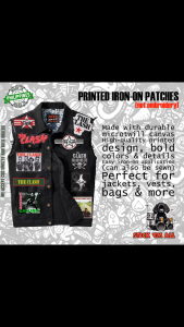 THE CLASH -inspired Printed Iron-On DIY Patches for Jacket Decoration. Features 2026 patches with band logos and album art. Suitable for customizing denim jackets. Ideal for rock music enthusiasts.