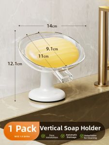 TAILI | Suction Cup No-Drill Draining Bathroom Soap Dish Movable