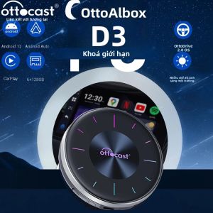 Bộ Chuyển Đổi Không Dây Ottocast P3 AI Box CarPlay Android Auto Với Hỗ Trợ HDMI TV Stick Game Box Kết Nối Không Dây Hiển Thị Đa Màn Hình