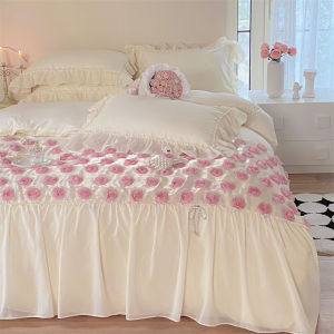 3D Rose French Lace Bedding Set