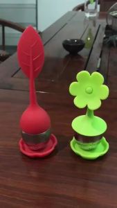 ⚑Silicone Loose Leaf Tea Infuser Food Safe Silicone Handle Stainless Steel Filter For Home Office Travel Tea Making