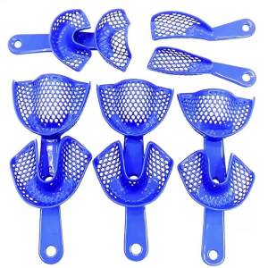 10pcs/set Dental Impression Trays Plastic-Steel Impression Bite Trays PP Model Taking Tray Autoclavable Teeth Model Making Tool