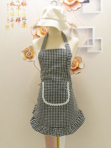 Pure Cotton Apron Womens Kitchen Cooking Waistcoat Fashionable Country Style Non-Disposable One Size Fits All Handmade