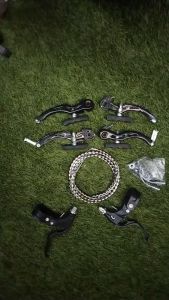 Rem Sepeda Set Rem V Brake Lengkap Depan + Belakang + Handle + Kabel + Rem