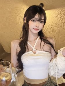 Áo Ba Lỗ Dây Chuyền Cổ Cho Nữ Mùa Thu Áo Ngắn Hở Bụng Áo Lót Màu Trơn Áo Khoác Ngoài Áo Ba Lỗ Áo Ba Lỗ Áo Ba Lỗ