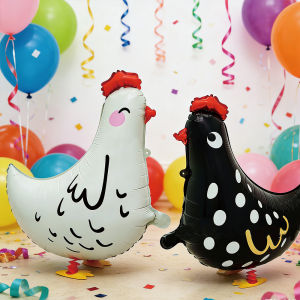 Walking Chicken Balloon 3D Funny Aluminum Film Animal Helium Stand Balloon For Birthday Wedding Party Decor Chicken Lover Gift