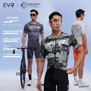 evr | EVR Mens Short Sleeve Cycling Jersey High Elastic Breathable Quick Dry Road Bike Top Summer Cycling Gear Comfortable Fit