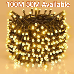 100M 50M Twinkle Star LED String Lights Waterproof 8 Lighting Modes For Outdoor Garden Yard Lawn Christmas Tree Festival Decor