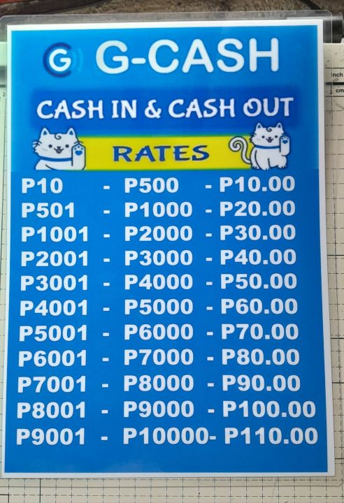 Laminated RATES for GCASH, makapal, typing or editing, your own rates ...
