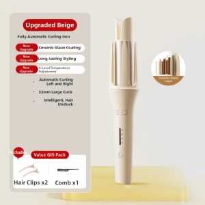 Automatic Curling Iron 32mm Long And Wide Barrel for Big Curl And Wave Negative Ion Womens Hair Styling Appliance Home Use