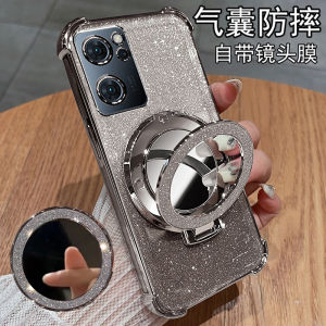 Oppo Reno7 pro Silicone Case with Airbag Anti-fall Full Cover Lens Mirror Included Lightweight Luxury Style Mobile Phone Cover