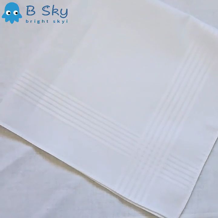 COD ☑️ 12 Pure White Scarf Handkerchief Panyo Pure Cotton Men's