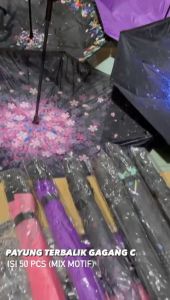 Payung Lipat Gagang Panjang Lebar Besar Motif