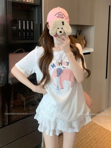 Áo Thun Cotton Tay Ngắn Họa Tiết Hoạt Hình Thiết Kế Chữ Cái Cho Nữ Mùa Hè Thường Ngày Thoải Mái Thoáng Khí