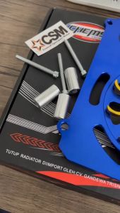 Cover Tutup Radiator CNC Plus Kipas Yamaha Nmax Lama & New 2020 Lexi Aerox Biru Gold Chems