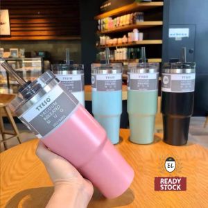 Stainless Steel Mug with Lid Ice Cup/Termos Thermos Tumbler Mug with Straw