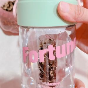 Water Bottle with Straw Tea Strainer 550ml Cute Portable Bottle Cup
