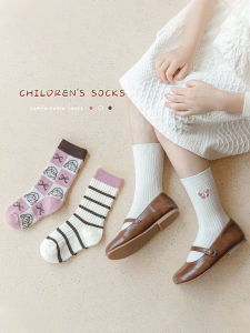 ถุงเท้าเด็กผู้หญิงผ้าฝ้ายแท้ ถุงเท้าผู้หญิงฤดูใบไม้ผลิและฤดูใบไม้ร่วง ถุงเท้าผู้หญิงติดโบว์ผีเสื้อ ถุงเท้าเด็กสไตล์เกาหลีหวาน ถุงเท้าเด็กเจ้าหญิง