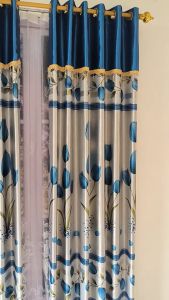 Gorden Jendela Pintu Mewah Kain Blackout Tebal Dan Lembut Glossy Model Smokring Poni Tempel