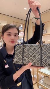 TB T MONOGRAM MARSHMALLOW small handbag Tote Bag Double handle Single Shoulder Tote Bag Womens fabric canvas zipper bag