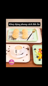 Khay nhựa lúa mạch chữ nhật ST GROUP màu trắng be size lớn XL 43x30cm Mâm cơm gia đình Đĩa nhựa gia dụng decor nhà đẹp chất liệu bền an toàn dễ vệ sinh phù hợp trang trí nội thất