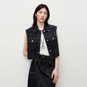 DESIGNICE | Cotton Sleeveless Denim Jacket