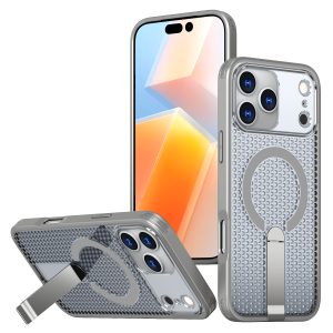 Honeycomb Mesh Cooling For Magsafe Shockproof Armor Case For iPhone 17 Air 16 15 14 13 Pro Max Plus Magnetic Alloy Bracket Cover