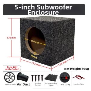 Felt Square Wooden Speaker Enclosure
