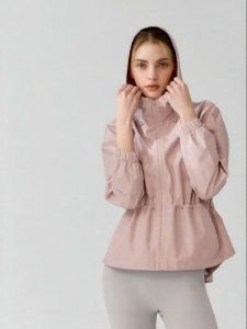 Drawstring Hooded Fitness Sun Protection Top
