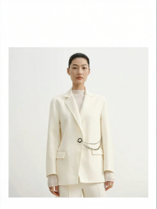 Designer Fall Chain Buckle Wool Double-faced Commuter Oversized Shoulder Suit
