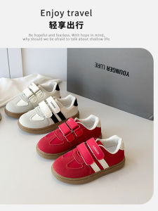 Red 2025 Sporty Dequan Shoes for Girls And Boys Childrens Casual Shoes Spring Autumn Low Cut Ultra Leather Inner Cotton Inner