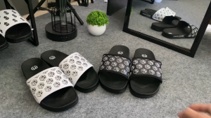 MCC - Sandal Slop Slip on Distro Pria Wanita Dewasa Rbk Black PVC Terbaru