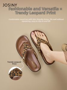 Josiny | Soft Bottom Retro Leopard Print Flip Flops