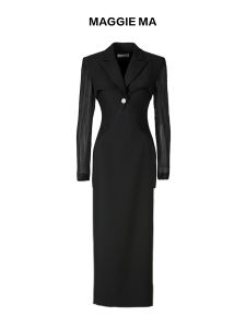 Black 3D Tailored Suit Skirt Set
