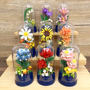 9 Types of Flowers Mini Building Blocks Toys Plant Kit Home Decoration ABS Plastic Bonsai Model 2025 New Gifts for Kids Adults‌