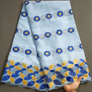 SJD Lace African Cotton Lace Fabric 2025 New Arrivals Swiss Cotton Lace Fabrics with Crystal for Sewing Wedding Party Dress 3444