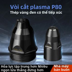 Phụ Kiện Vòi Phun Đèn Pin Cắt Plasma 1.3/1.5/1.7mm P80 Điện Cực Thép Vàng Đen Cho Máy Cắt