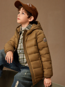 Ask Junior | Thin Boys Down Jacket Long Duck Feather Hooded