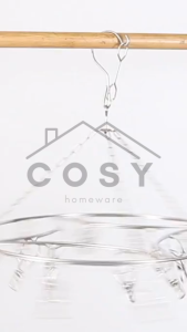 COSY Gantungan Jemuran Baju Hanger 20 Jepit Stainless Steel Bulat / Jepitan Jemuran Kaus Kaki / Gantungan Pakaian Anti Karat