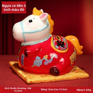 Ji Shanyuan | Hộp Đựng Tiền Ngựa Gốm Trang Trí Thu Hút Tài Lộc