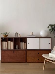 Scandinavian Module Combination Cabinet Silent Wind Retro Simple Home Side Cabinet Mid-Ancient Wind Net Red Storage Cabinet TV Cabinet