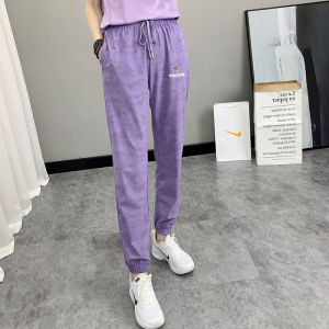 Ice Silk Sports Pants Womens Summer Thin Casual Sun Protection Nine Points Loose Lantern Quick Dry Pants plus Size