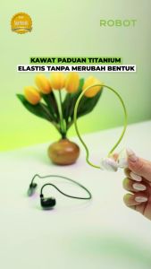 ROBOT Sport Headphone Open Air Conduction Titanium Bluetooth 5.3 Open Run 1 Original - Garansi 1 Tahun