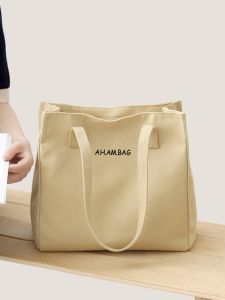 Japanese Style Artistic Canvas Bag Simple Commute Large Capacity Shoulder Bag Female K-style Tote Bag Class Environmental-Friendly Canvas Bag
