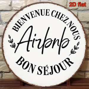 CIFbuy Rustic French Aluminum Wall Art 8 Inch Waterproof Durable Rustproof Metal Sign For Farmhouse Airbnb Living Room Decor