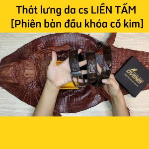 [FREE SHIP] Thắt Lưng Cá Sấu Liền [Phiên Bản Đầu Kim Cổ Điển] Đan Viền Thủ Công Rất Đẹp